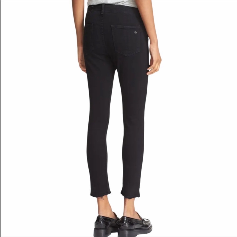 Rag & Bone Denny High Rise Skinny Ankle Jean / Raw Hem / Black / SZ 28 - Picture 2 of 13